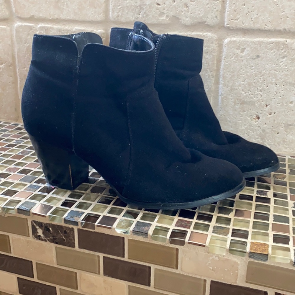 Black suede ankle boots